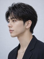 オグジュアリー 表参道(aux.)&nbsp;毛流れハンサムショートセンターパートメンズ黒髪爽やか