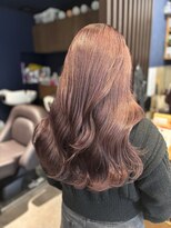 アンブル リュクス 池袋(amble luxe) 艶ピンクブラウン韓国風ロング