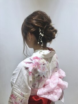 リア(Li'a by neolive) 浴衣 着付け ヘアアレンジ ゆるふわ