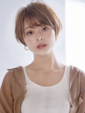 フォンズ(FONS) マッシュショート ベージュ ショートパーマ オフィスヘア カール