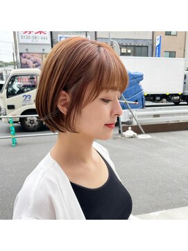 プリマ アンジュ 中目黒店(PRIMA ange) 小顔外国人風カラー20代30代40代ラウンドマッシュショートボブ