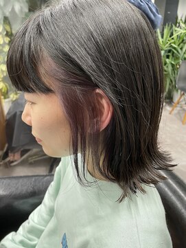 シェル 吉祥寺(shell) 切りっぱなしボブ☆インナーカラー_パープル