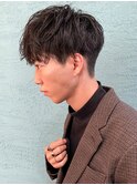 イケメン黒髪モテるネープレスショート流行モテ髪マッシュ束感