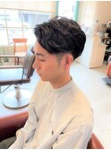 ニュアンスパーマ流行センターパートマッシュネープレスフェード