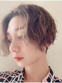 大人可愛い/黒髪前下がりショートボブ丸みショート◎/抜け感ヘア