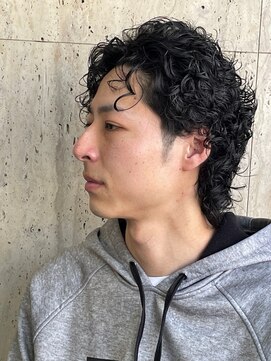 理容 鮎川 外国人風クッキリパーマスタイル