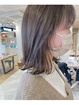 パーク(PAAQ) 【paaq　misa】オリーブグレージュ　切りっぱなしBOＢ