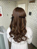 フェリーチェ(Felice)&nbsp;ハーフツイン　ベロアリボン　ヘアセット　デート　お出かけ