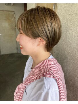 ガーデンヨコハマ(GARDEN YOKOHAMA) 丸み マッシュショート ブリーチなし オリーブベージュ 美髪