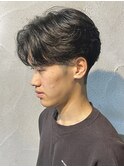 メンズセンターパートニュアンスパーマ群馬高崎眉毛
