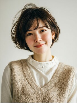 ヒマル 学芸大学(Himaru) 大人女性/ヘアセット/ボブルフ/べージュ/小顔/ショートボブ