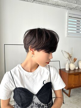 ロエ 博多店(loe) 【loe】マッシュショート×シアーブラック×メンズライク