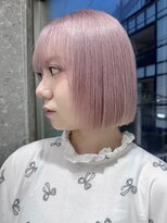 サンク 原宿 表参道(cinq)&nbsp;ハイトーンカラー顔周りレイヤーボブダブルカラーブロンドカラー