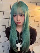 ベレーザ 渋谷(BELEZA) 17484全頭ブリーチアンブレラカラーエメラルドグリーン