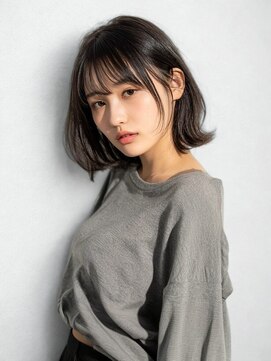 ユニバイリサ 天神大名店(uni by risa) 外ハネボブ 顔周りカット 髪質改善トリートメント 20代 艶髪