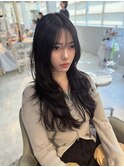 【ハッシュカット/韓国風レイヤーカット/シースルーバング】