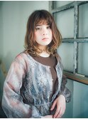 大人かわいい☆くせ毛風♪ふわミディ