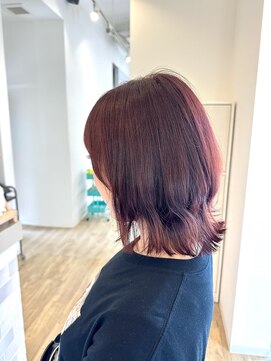 ジュエ ヘアー デザイン(Jue hair design) ピンクラベンダーカラー×くびれボブ