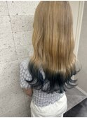 ブロンド×ブルーグリーンのフォックスカラー