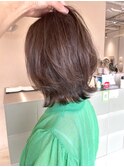 レイヤーボブ　顔まわりレイヤー　レイヤーカット　ミニウルフ
