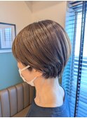 白髪染め使わないルフレカラー＆矯正なしでショートボブ