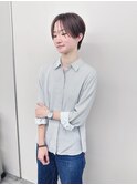 *センターパートハンサムショート丸みショート前下がりショート