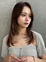 レーヴバイロンド 仙台(Reve by Lond)&nbsp;レイヤーカットココアベージュ前髪カット小顔髪質改善仙台