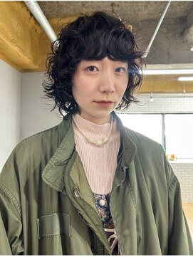 スイ チトセ(suiii chitose) ラフウェーブ×ショートボブ【千歳美容室】