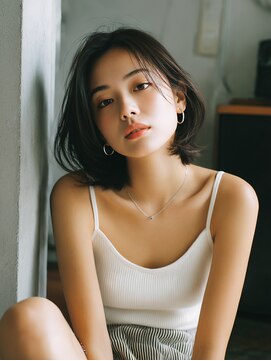 ロッソ 大橋店(Rosso) 自然な黒髪のふんわり外ハネボブ【大橋】