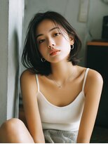 ロッソ 大橋店(Rosso) 自然な黒髪のふんわり外ハネボブ【大橋】