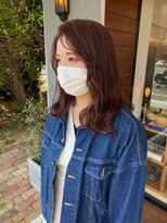 ヘア プロデュース キュオン(hair produce CUEON.)&nbsp;重めセミディ×ピンクベージュ