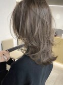 淡色★ シークレットハイライト ブリーチなし くすみベージュ
