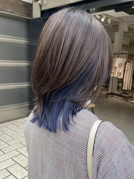 アクアオモテサンドウ(ACQUA omotesando) ▲ブリーチありインナーカラーブルーレイヤーカットウルフカット