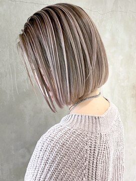 アルバム 新宿(ALBUM SHINJUKU) コントラストボブ_セクションカラーペールベージュ_ba323871