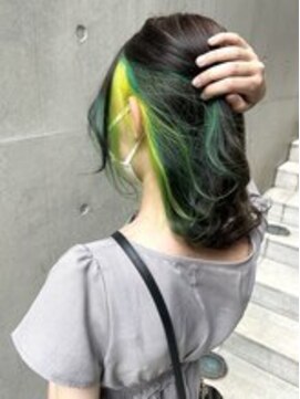 ディア(.eer) フェイスフレーミングカラー☆ライムイエロー&グリーン♪