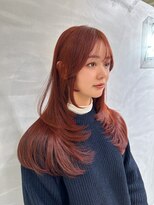 ネモネ バイ ミリー 梅田茶屋町(nemone by milly)&nbsp;ピンクカラーチェリーピンク韓国風ハイレイヤースタイル【梅田】