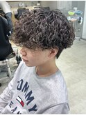 プードルパーマハードスパイラルパーママッシュメンズパーマ束感