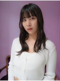 顔まわりレイヤー黒髪ロング
