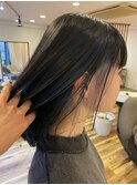 ブルーのアンブレラカラー
