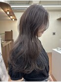 ブリーチなし ブラウンベージュ ラベンダー アッシュ レイヤー