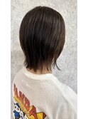 大人ウルフ×白髪ぼかしオリーブベージュ