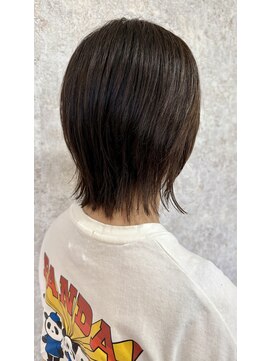 シュガービー(SUGAR-B) 大人ウルフ×白髪ぼかしオリーブベージュ