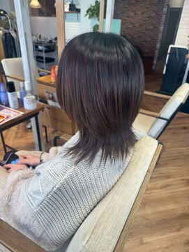 ヘアーショップ エヌアンドエー 越谷店(hair shop N&A) ふんわり丸いトップとシャープな襟足が可愛い◎ウルフカット