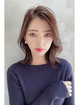 ワトワ 桃谷店(WAtoWA) ★くびレイヤーボブルフネビージュ小顔魅せワンレンこなれミディ