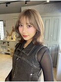 ワンホンレイヤーミディアムレイヤー外ハネボブウェーブ巻き