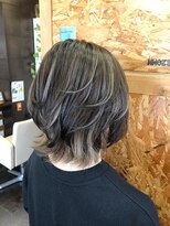 アド ヘア プレイス(adon hair place)&nbsp;外ハネボブ×バレイヤージュ