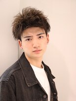 ネイビー(NAVY)&nbsp;爽やか ツートンカラー 好印象アップバングショート