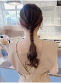 一束ヘアアレンジ/ベージュピンク