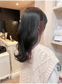 福山人気Caary イヤリングカラーパープルブラウンゆる巻きロング