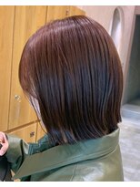 ガーデンヨコハマエスト(GARDEN YOKOHAMA est)&nbsp;ボブ　切りっぱなし　ウェットヘア　アレンジブラウン　暖色